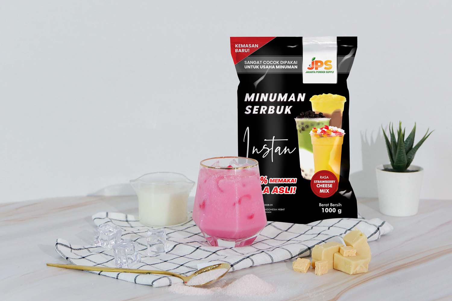 Bubuk Minuman Strawberry Cheese Mix JPS