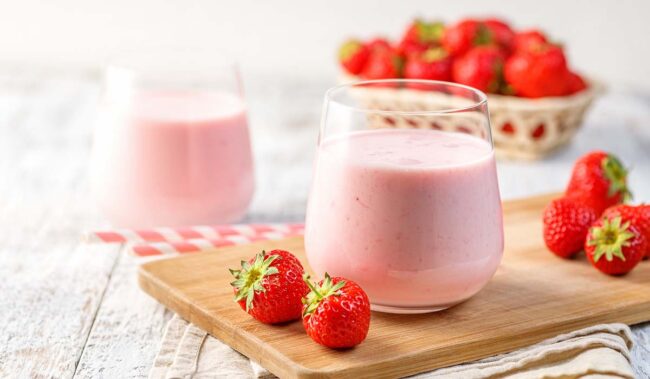 bubuk minuman rasa stroberi