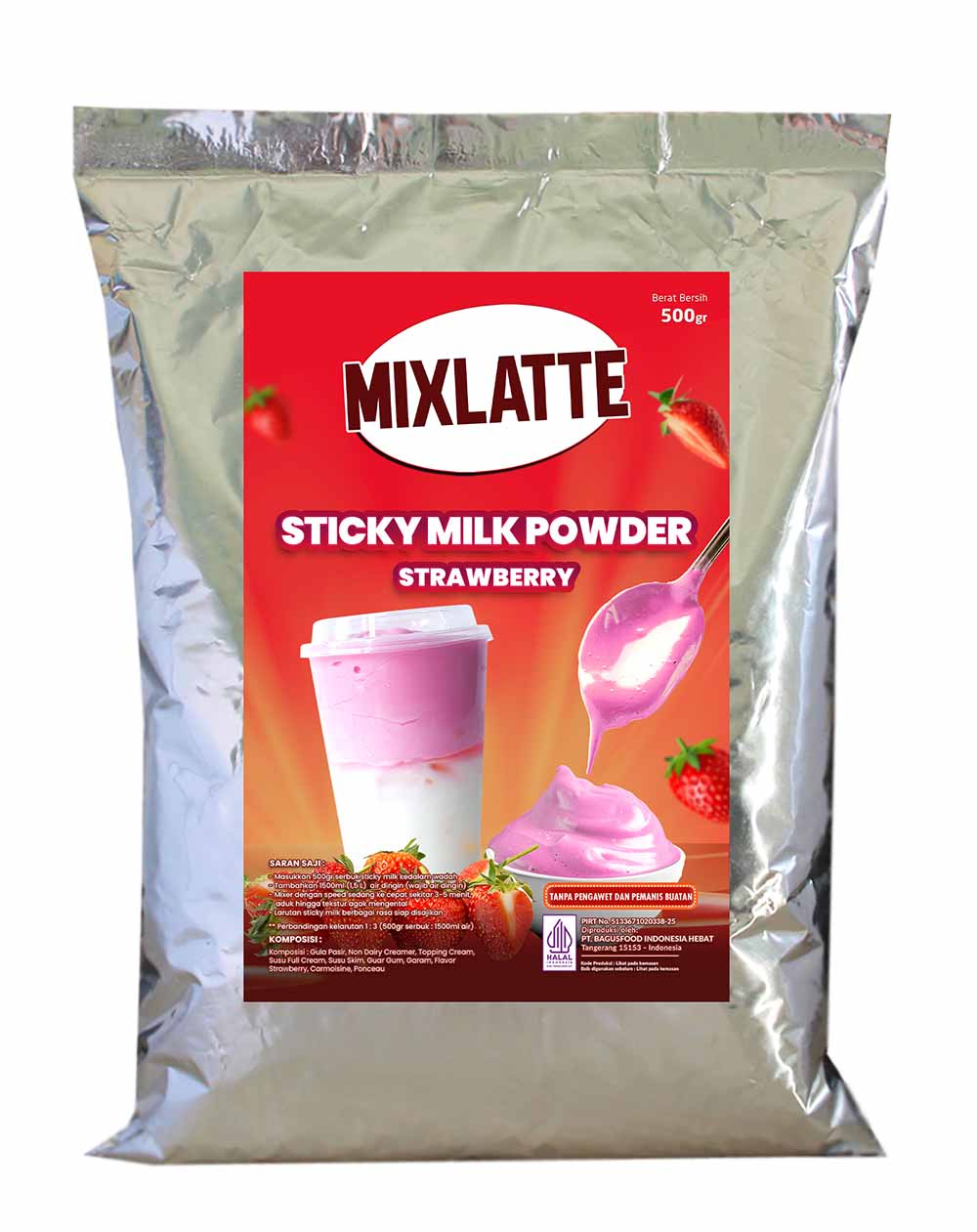 bubuk sticky milk strawberry bubuk sticky milk strawberry